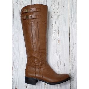 Franco Sarto Brown Leather Jada Knee High Boots